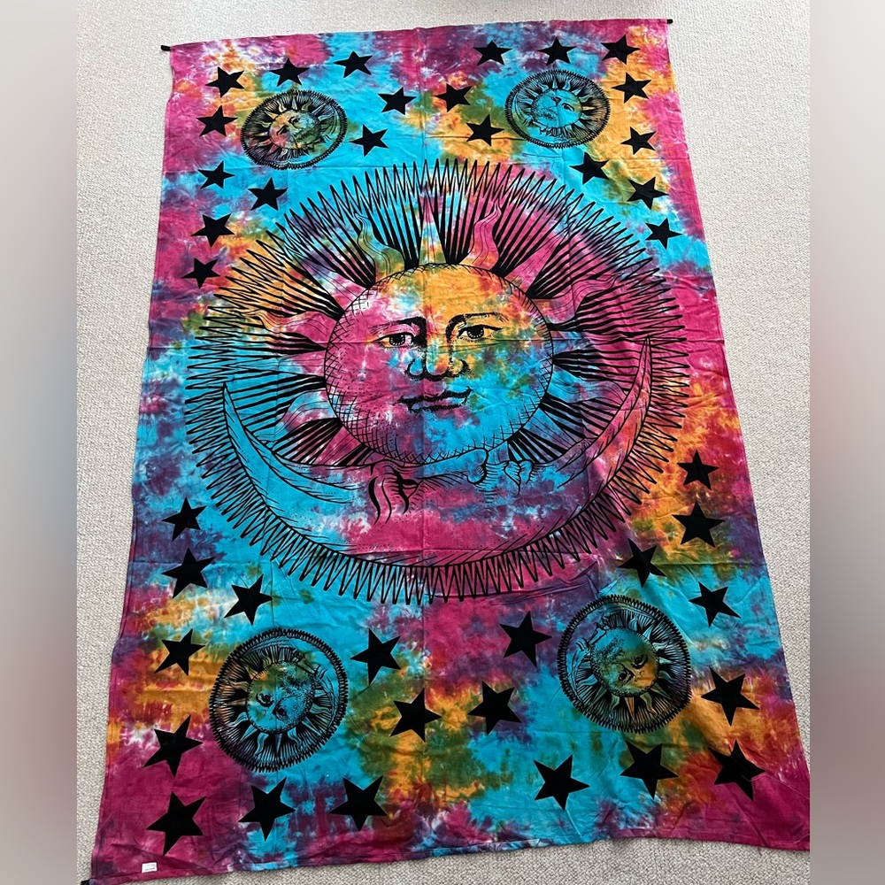 Sun moon and stars tapestry